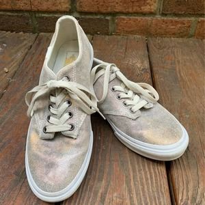 Vans Womens Sneakers Shoes Metallic Gray Low Top Lace Up Round Toe 7.5M
